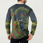Rongoa Maori New Zealand Rata Button Sweatshirt NZ Tui Bird Forest Vibes