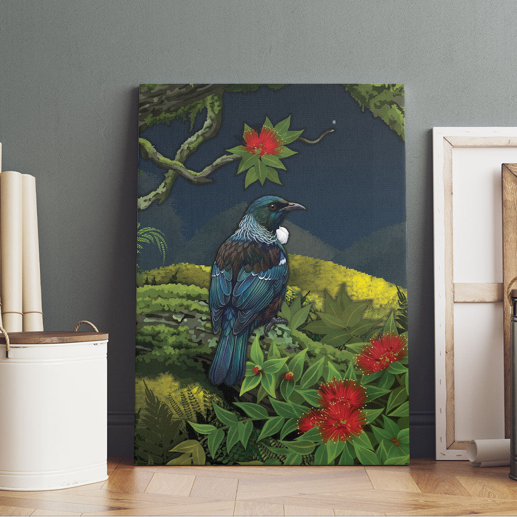Rongoa Maori New Zealand Rata Canvas Wall Art NZ Tui Bird Forest Vibes