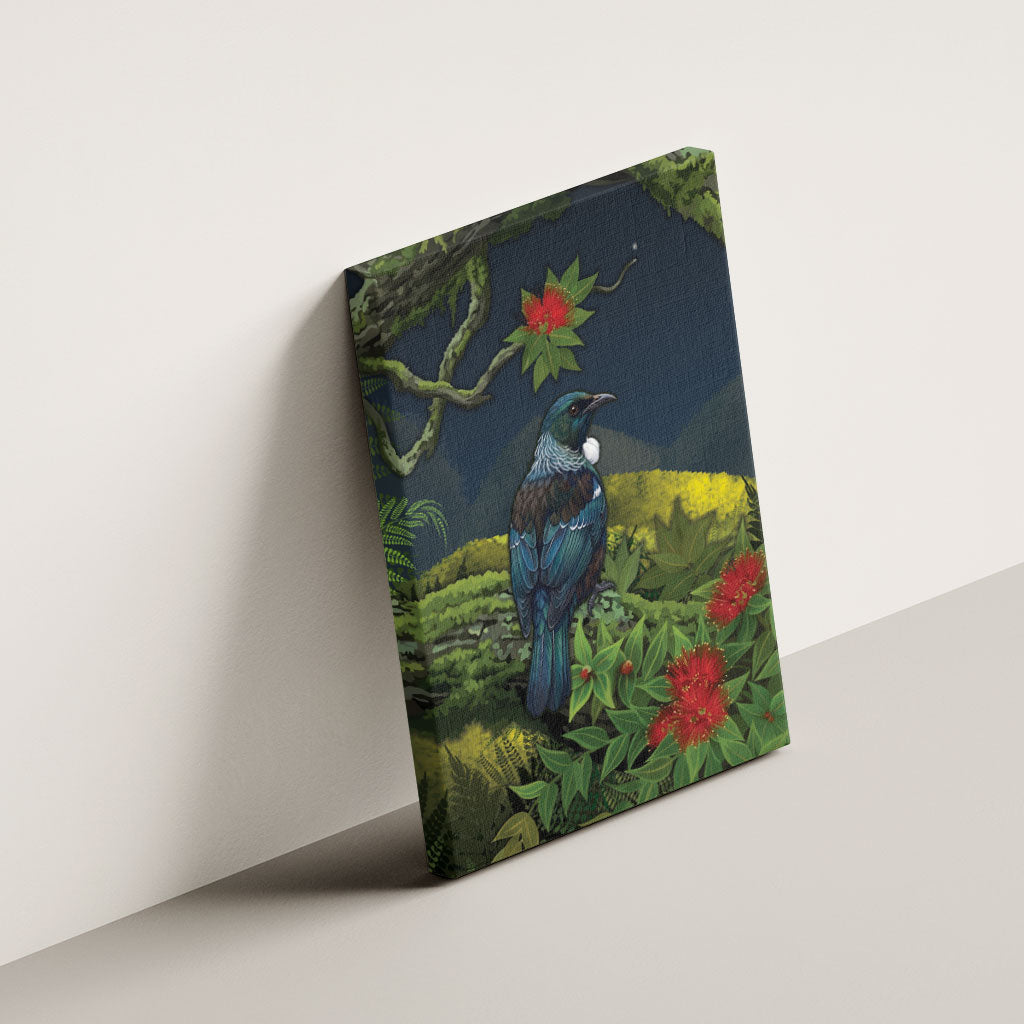Rongoa Maori New Zealand Rata Canvas Wall Art NZ Tui Bird Forest Vibes