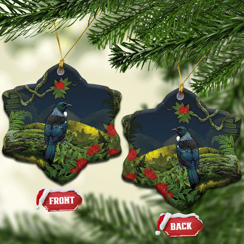 Rongoa Maori New Zealand Rata Ceramic Ornament NZ Tui Bird Forest Vibes