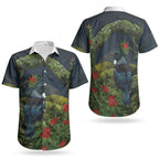 Rongoa Maori New Zealand Rata Couples Matching Short Sleeve Bodycon Dress and Hawaiian Shirt NZ Tui Bird Forest Vibes