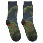Rongoa Maori New Zealand Rata Crew Socks NZ Tui Bird Forest Vibes