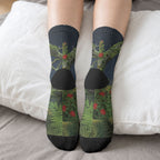 Rongoa Maori New Zealand Rata Crew Socks NZ Tui Bird Forest Vibes