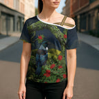 Rongoa Maori New Zealand Rata Cross Shoulder Shirt NZ Tui Bird Forest Vibes