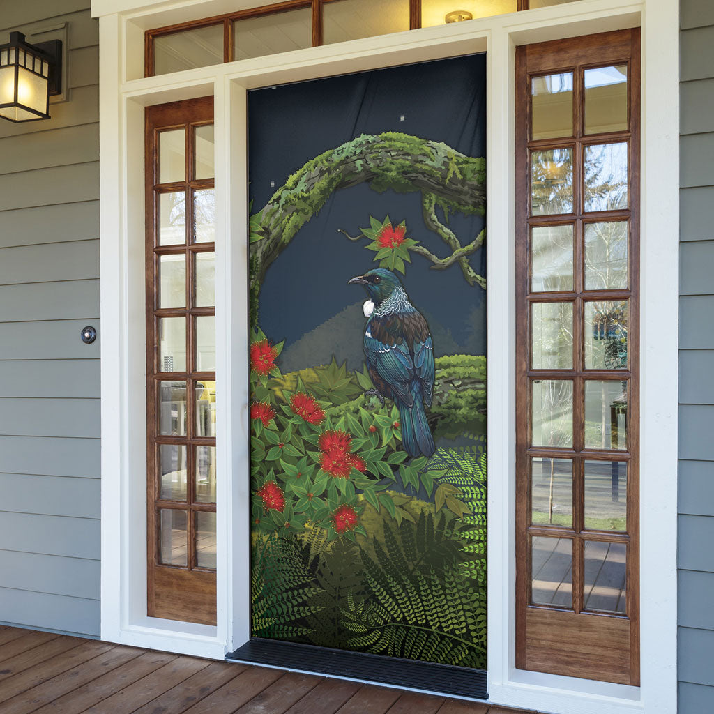 Rongoa Maori New Zealand Rata Door Cover NZ Tui Bird Forest Vibes