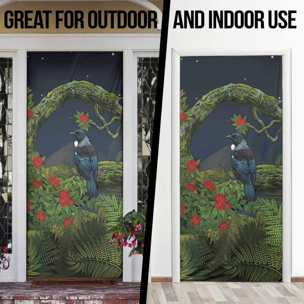Rongoa Maori New Zealand Rata Door Cover NZ Tui Bird Forest Vibes