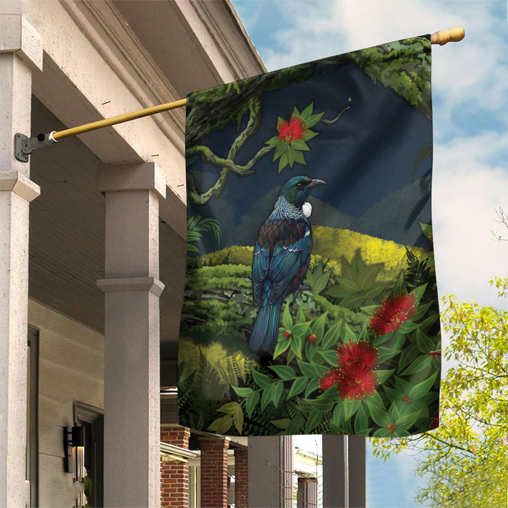 Rongoa Maori New Zealand Rata Garden Flag NZ Tui Bird Forest Vibes