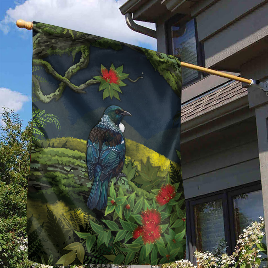 Rongoa Maori New Zealand Rata Garden Flag NZ Tui Bird Forest Vibes