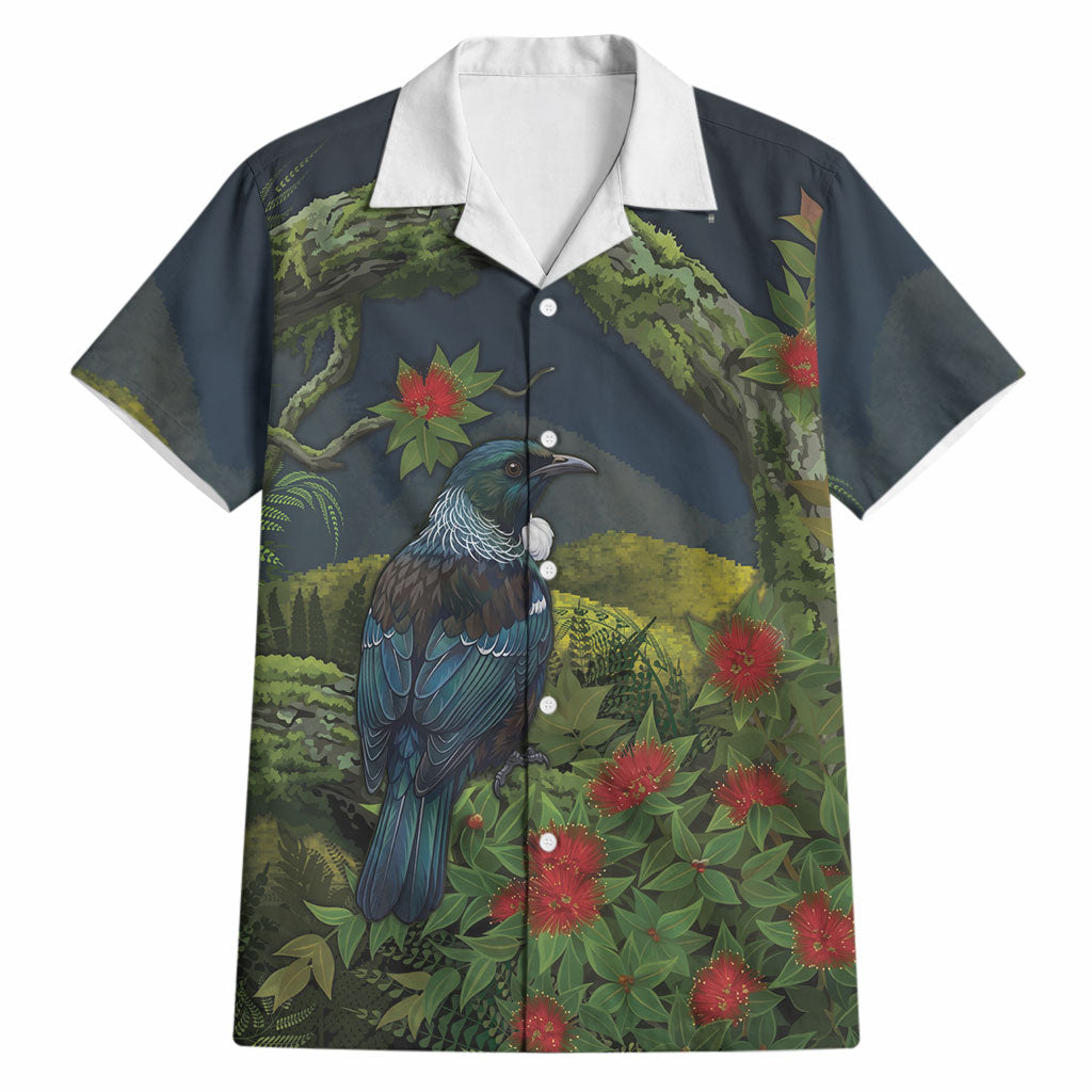 Rongoa Maori New Zealand Rata Hawaiian Shirt NZ Tui Bird Forest Vibes