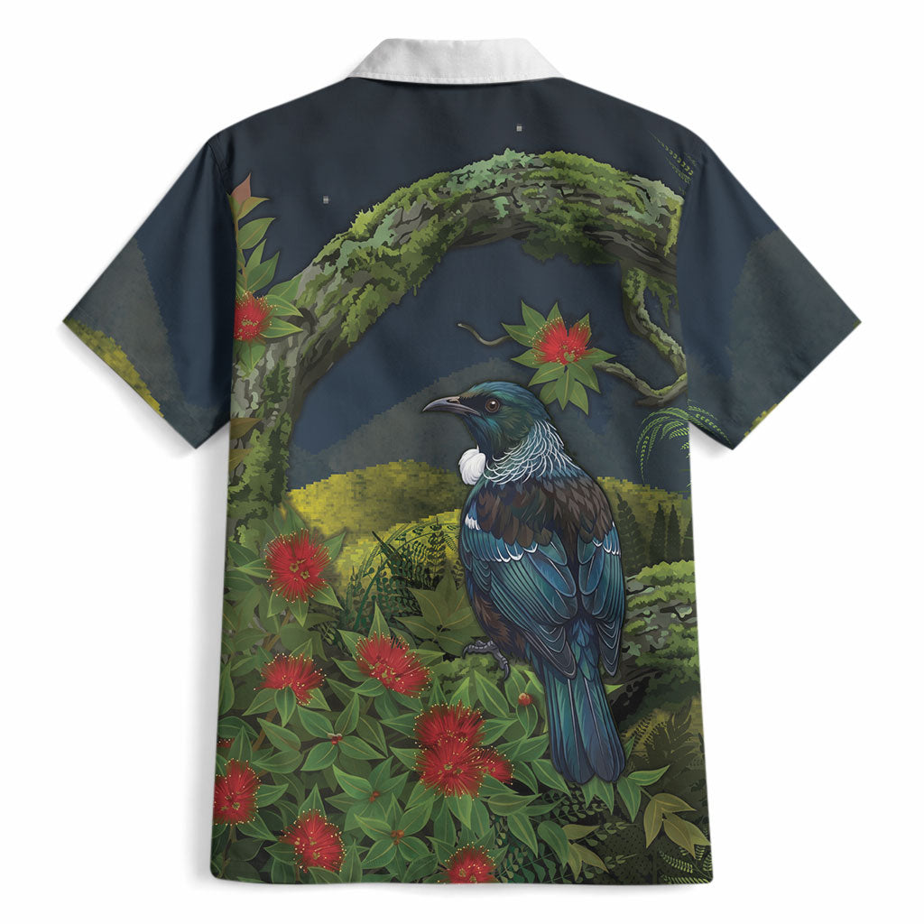 Rongoa Maori New Zealand Rata Hawaiian Shirt NZ Tui Bird Forest Vibes