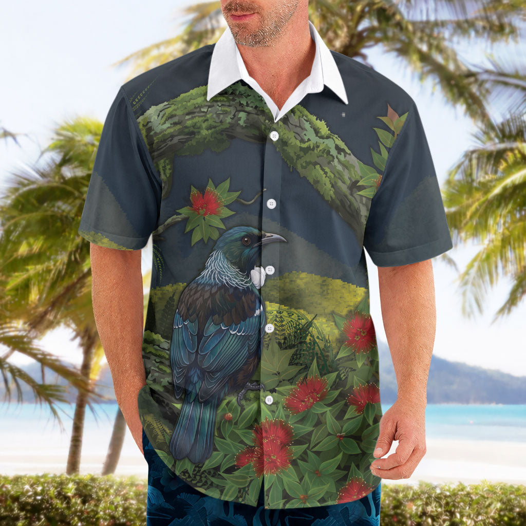Rongoa Maori New Zealand Rata Hawaiian Shirt NZ Tui Bird Forest Vibes