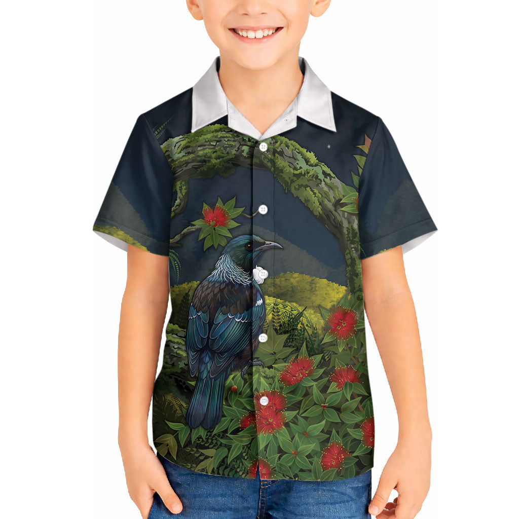 Rongoa Maori New Zealand Rata Hawaiian Shirt NZ Tui Bird Forest Vibes