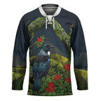 Rongoa Maori New Zealand Rata Hockey Jersey NZ Tui Bird Forest Vibes