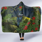Rongoa Maori New Zealand Rata Hooded Blanket NZ Tui Bird Forest Vibes