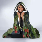 Rongoa Maori New Zealand Rata Hooded Blanket NZ Tui Bird Forest Vibes