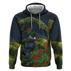 Rongoa Maori New Zealand Rata Hoodie NZ Tui Bird Forest Vibes