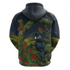 Rongoa Maori New Zealand Rata Hoodie NZ Tui Bird Forest Vibes