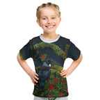Rongoa Maori New Zealand Rata Kid T Shirt NZ Tui Bird Forest Vibes