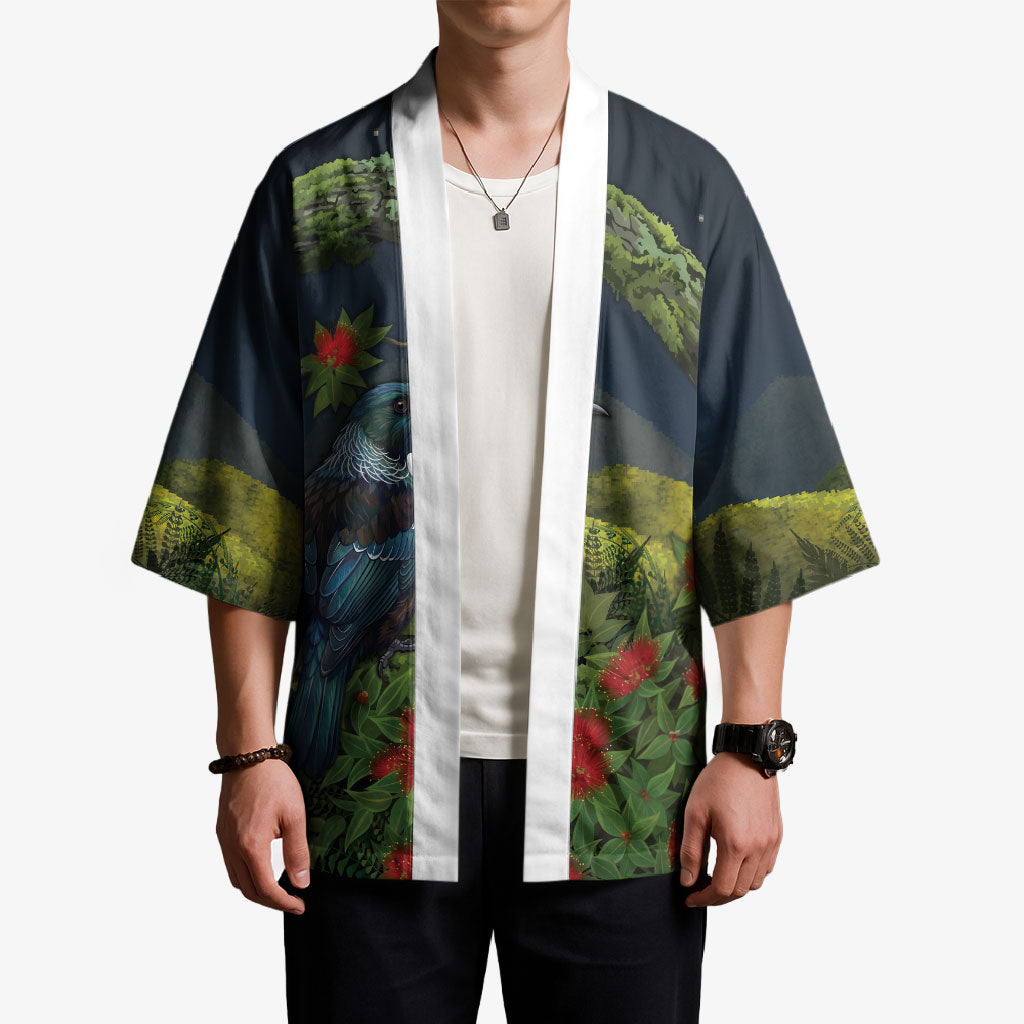 Rongoa Maori New Zealand Rata Kimono NZ Tui Bird Forest Vibes