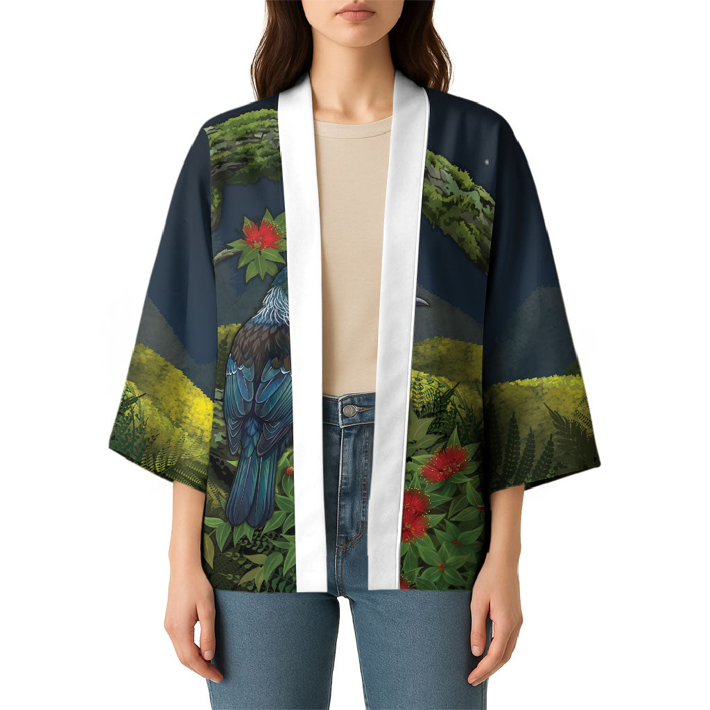 Rongoa Maori New Zealand Rata Kimono NZ Tui Bird Forest Vibes