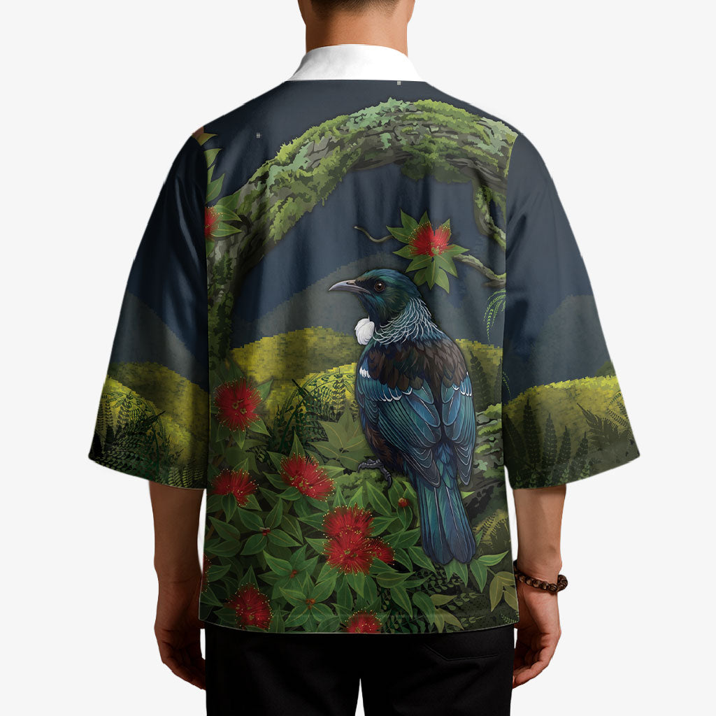Rongoa Maori New Zealand Rata Kimono NZ Tui Bird Forest Vibes