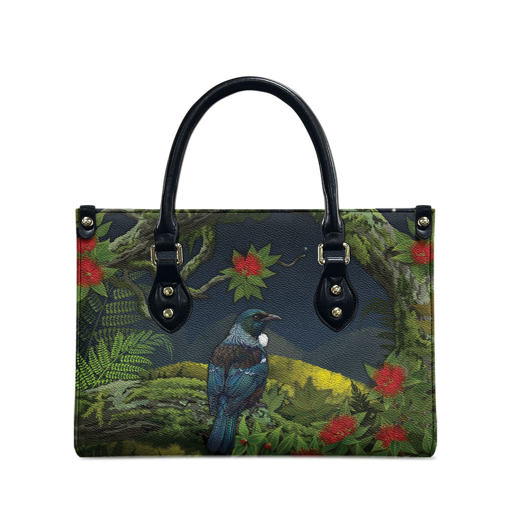 Rongoa Maori New Zealand Rata Leather Bag NZ Tui Bird Forest Vibes