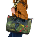 Rongoa Maori New Zealand Rata Leather Tote Bag NZ Tui Bird Forest Vibes