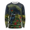 Rongoa Maori New Zealand Rata Long Sleeve Shirt NZ Tui Bird Forest Vibes