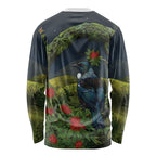 Rongoa Maori New Zealand Rata Long Sleeve Shirt NZ Tui Bird Forest Vibes