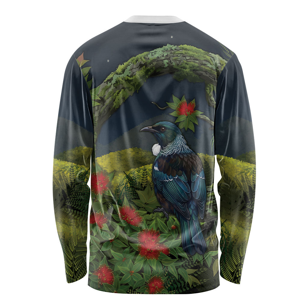 Rongoa Maori New Zealand Rata Long Sleeve Shirt NZ Tui Bird Forest Vibes