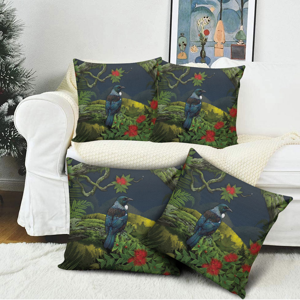 Rongoa Maori New Zealand Rata Pillow Cover NZ Tui Bird Forest Vibes