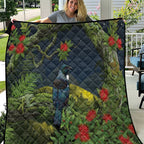 Rongoa Maori New Zealand Rata Quilt NZ Tui Bird Forest Vibes