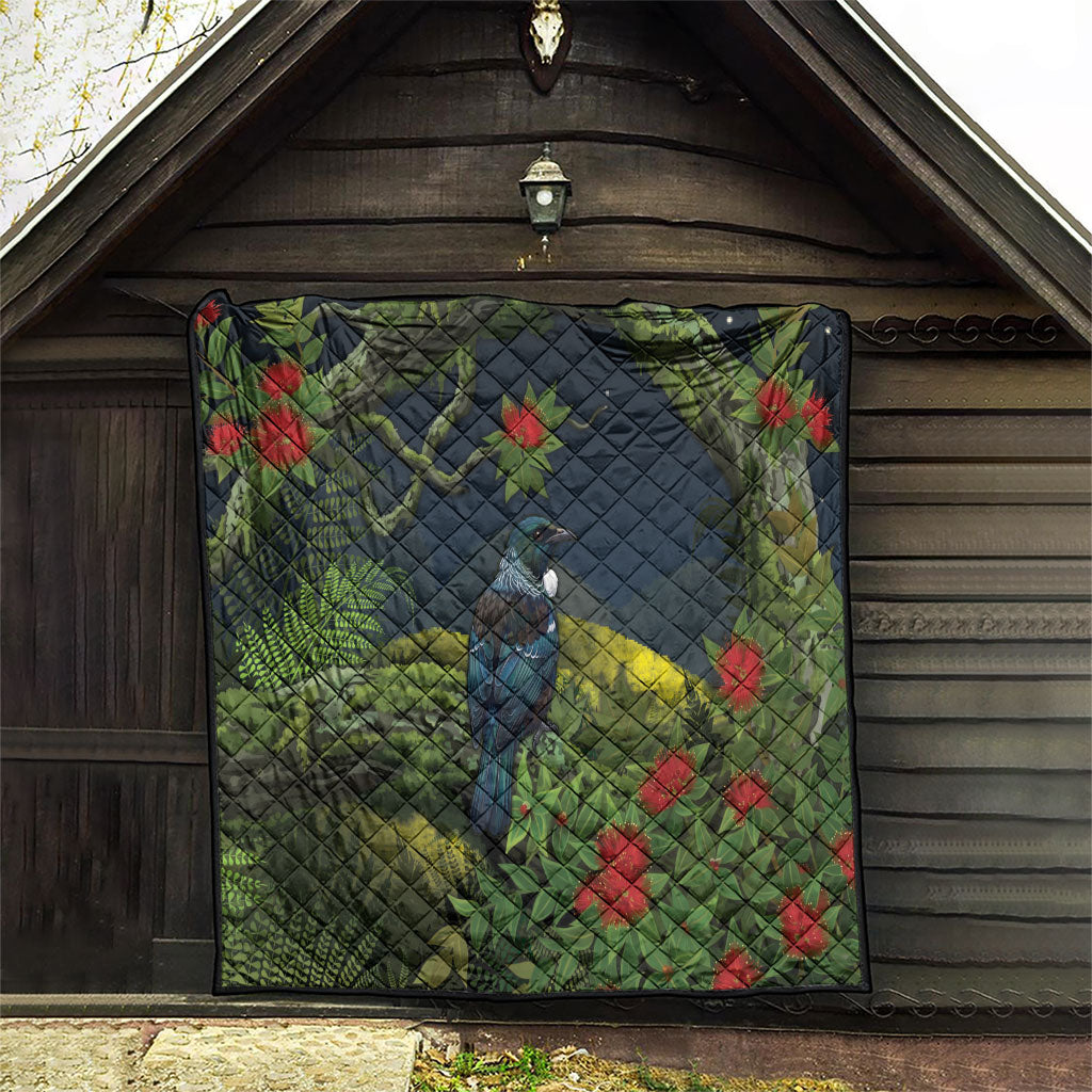 Rongoa Maori New Zealand Rata Quilt NZ Tui Bird Forest Vibes