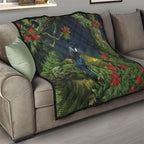 Rongoa Maori New Zealand Rata Quilt NZ Tui Bird Forest Vibes