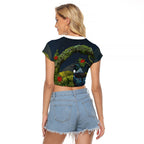 Rongoa Maori New Zealand Rata Raglan Cropped T Shirt NZ Tui Bird Forest Vibes