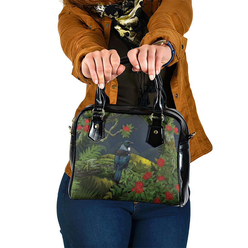 Rongoa Maori New Zealand Rata Shoulder Handbag NZ Tui Bird Forest Vibes