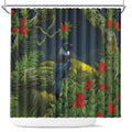 Rongoa Maori New Zealand Rata Shower Curtain NZ Tui Bird Forest Vibes