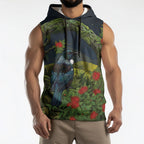 Rongoa Maori New Zealand Rata Sleeveless Hoodie NZ Tui Bird Forest Vibes