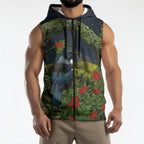 Rongoa Maori New Zealand Rata Sleeveless Zip Hoodie NZ Tui Bird Forest Vibes