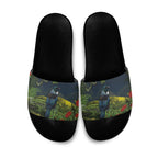 Rongoa Maori New Zealand Rata Slide Sandals NZ Tui Bird Forest Vibes