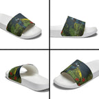 Rongoa Maori New Zealand Rata Slide Sandals NZ Tui Bird Forest Vibes
