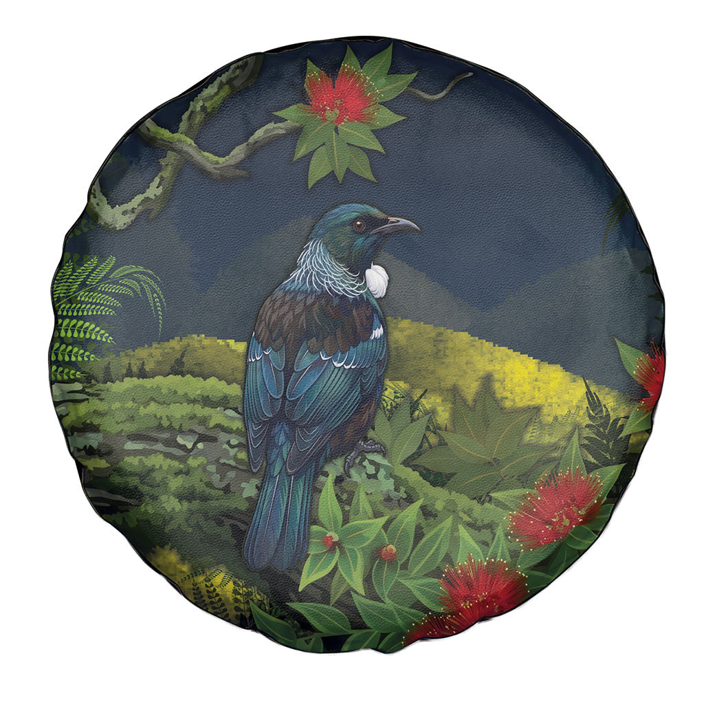 Rongoa Maori New Zealand Rata Spare Tire Cover NZ Tui Bird Forest Vibes