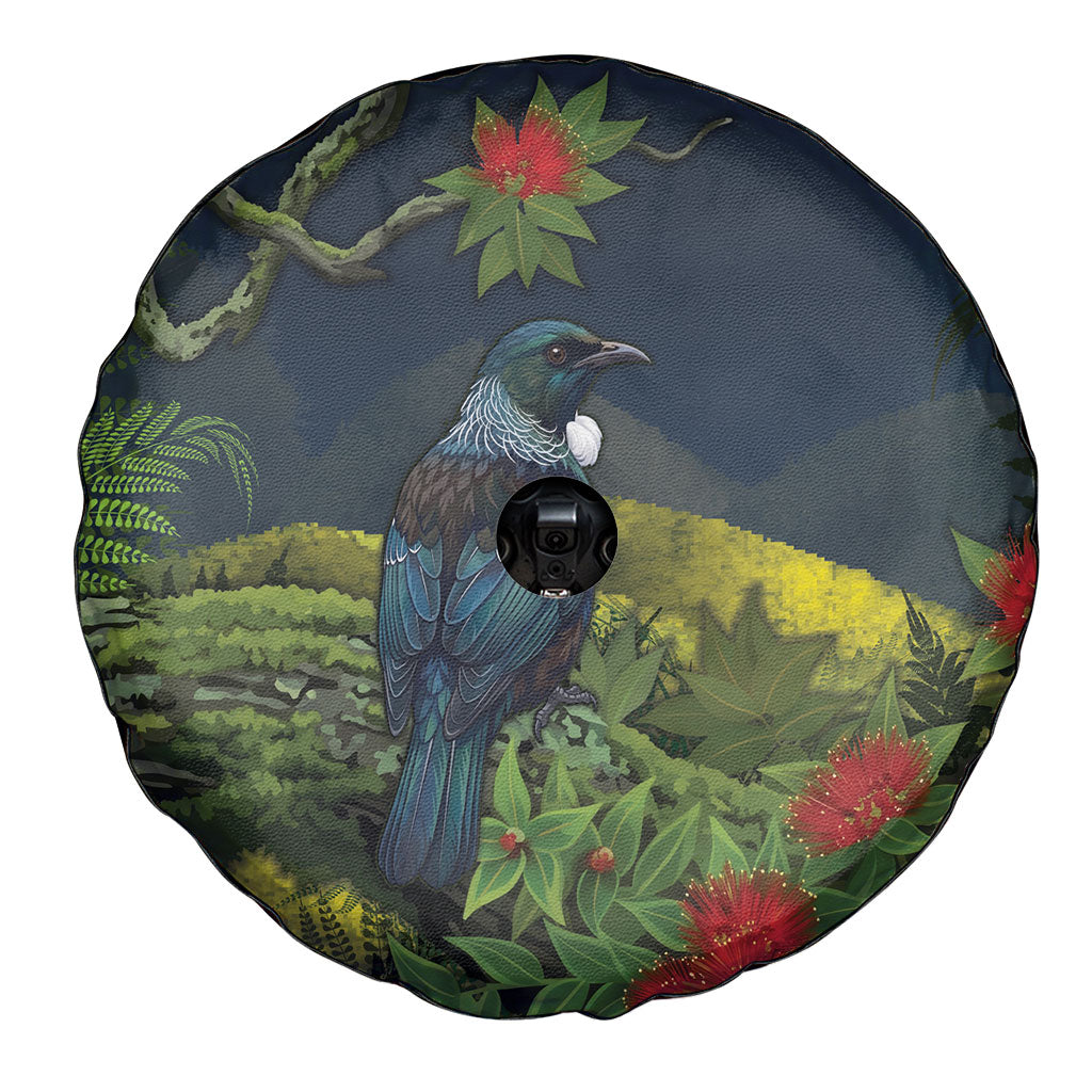 Rongoa Maori New Zealand Rata Spare Tire Cover NZ Tui Bird Forest Vibes
