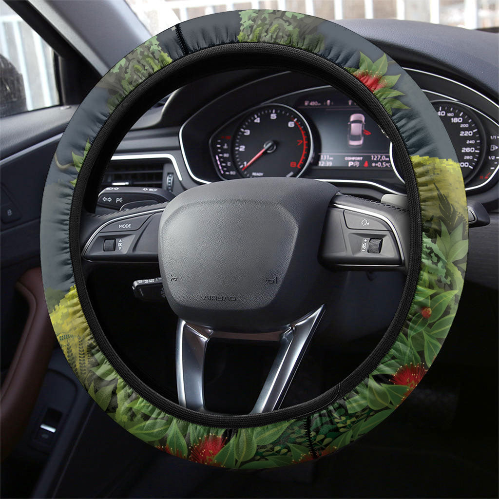 Rongoa Maori New Zealand Rata Steering Wheel Cover NZ Tui Bird Forest Vibes