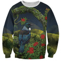 Rongoa Maori New Zealand Rata Sweatshirt NZ Tui Bird Forest Vibes
