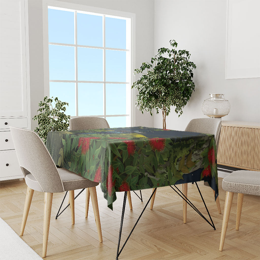 Rongoa Maori New Zealand Rata Tablecloth NZ Tui Bird Forest Vibes