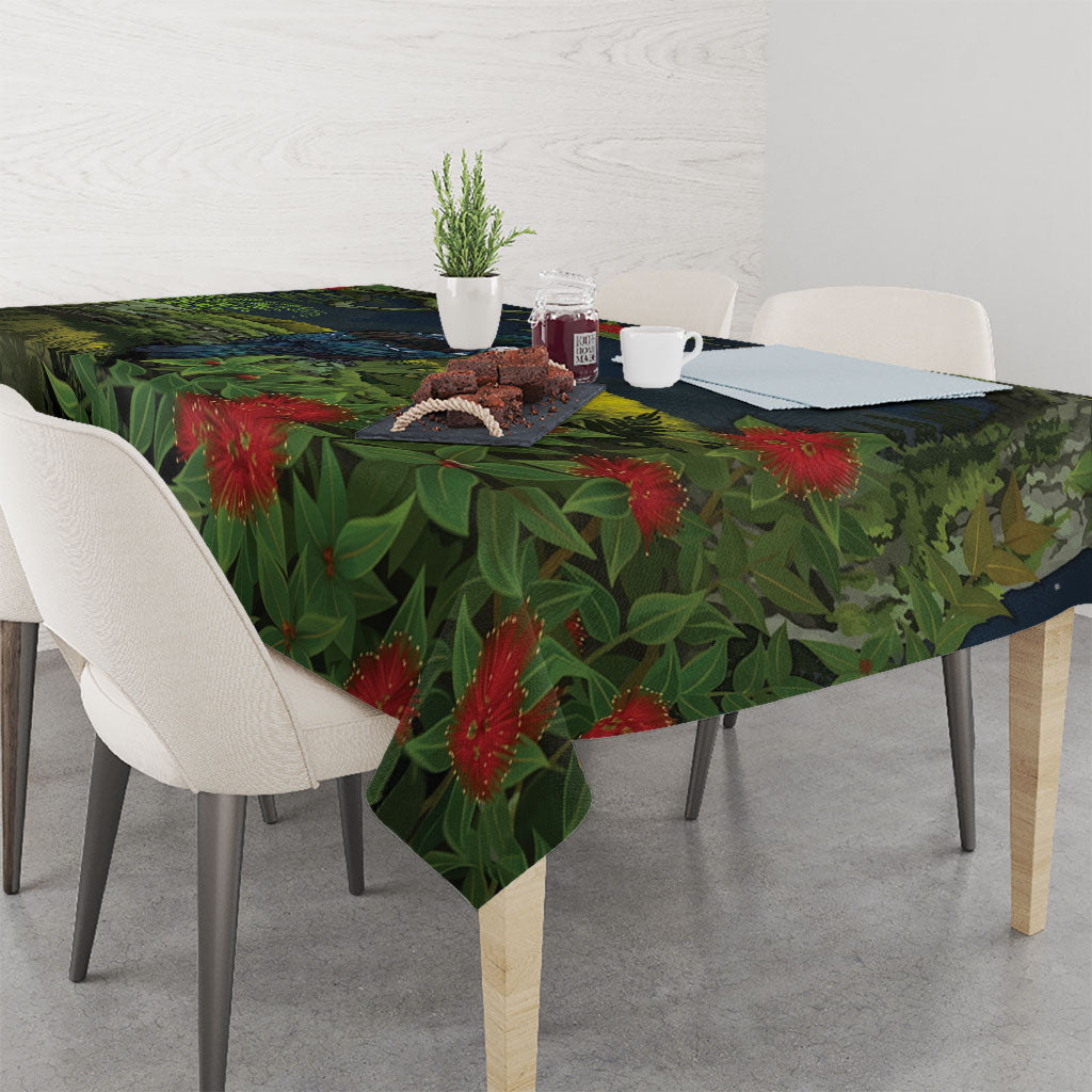 Rongoa Maori New Zealand Rata Tablecloth NZ Tui Bird Forest Vibes