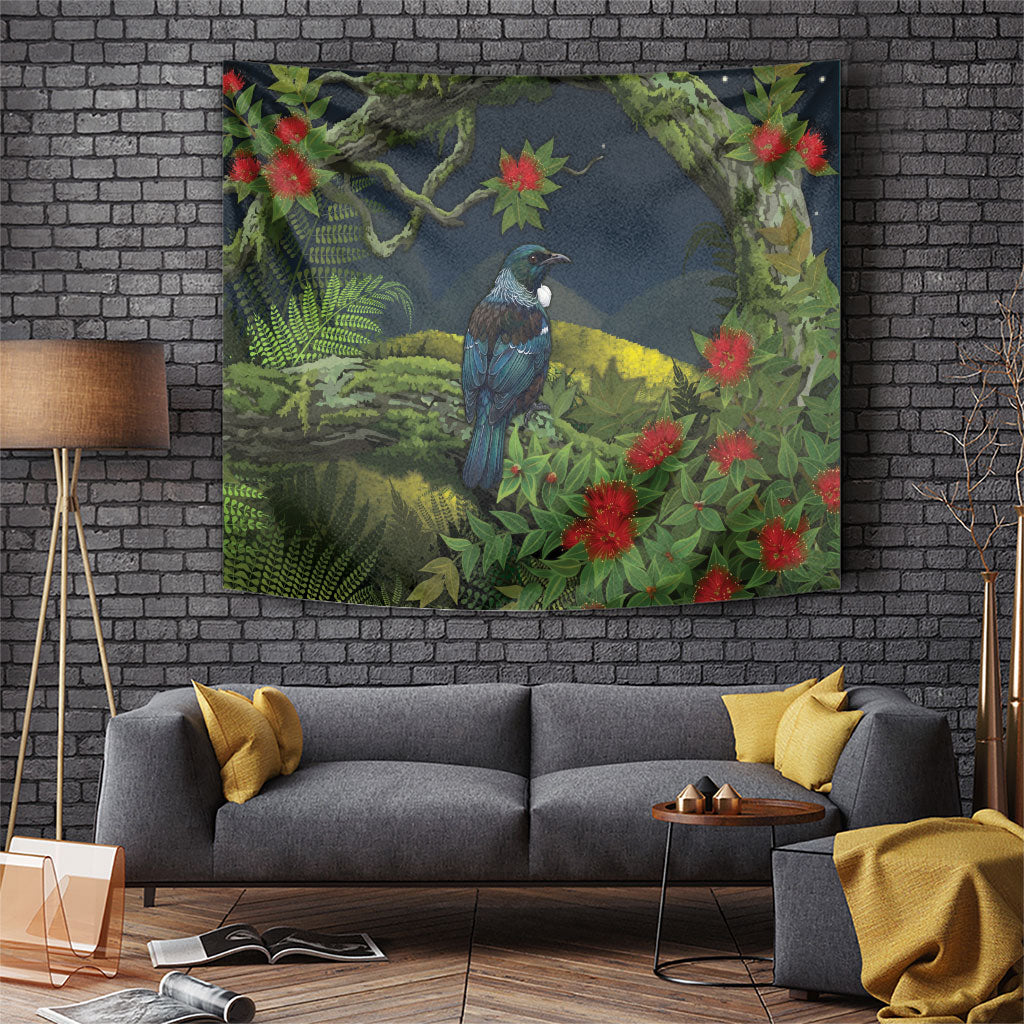 Rongoa Maori New Zealand Rata Tapestry NZ Tui Bird Forest Vibes