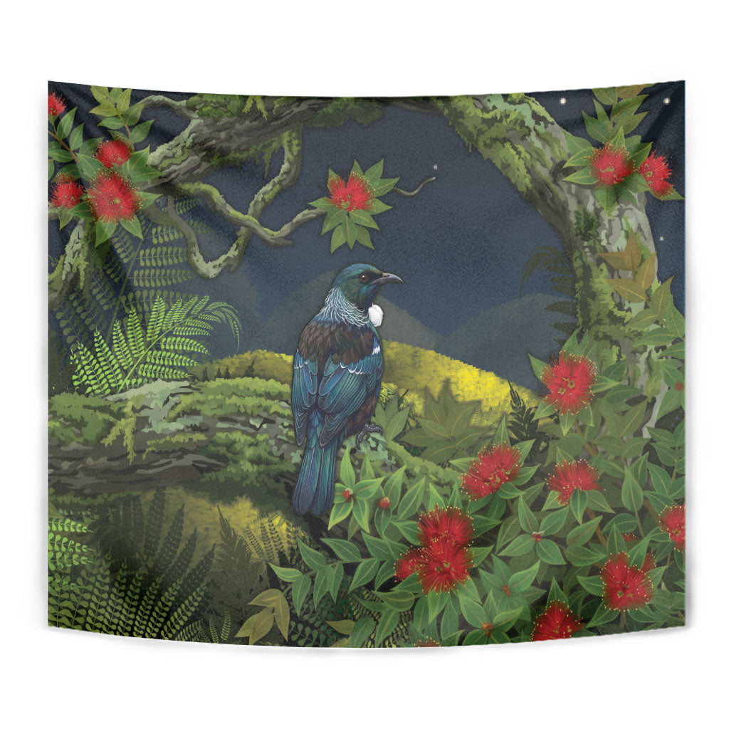 Rongoa Maori New Zealand Rata Tapestry NZ Tui Bird Forest Vibes