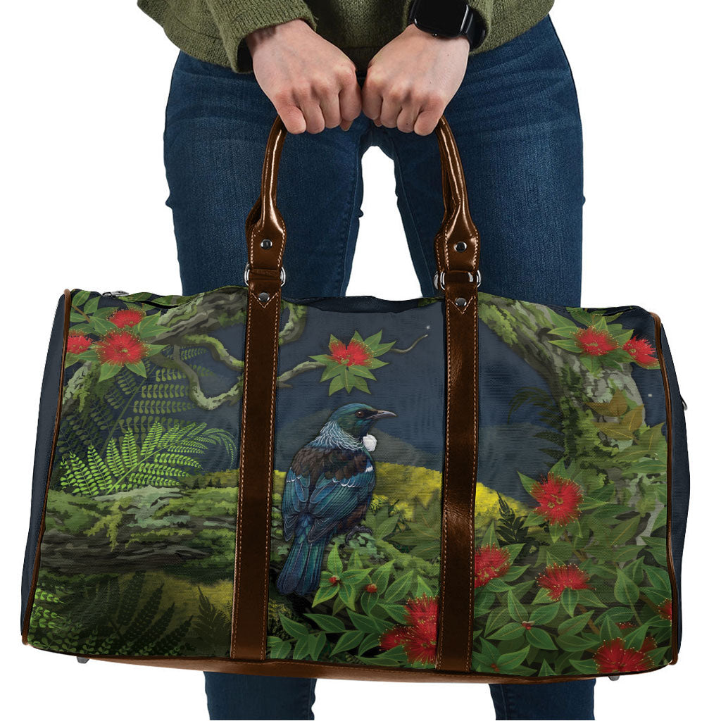 Rongoa Maori New Zealand Rata Travel Bag NZ Tui Bird Forest Vibes